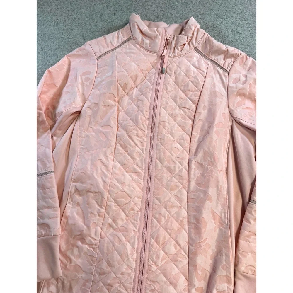 Avia Womens 3X Jacket Pink Quilted Lightweight‎ Athletic Zip Up Plus Activewear